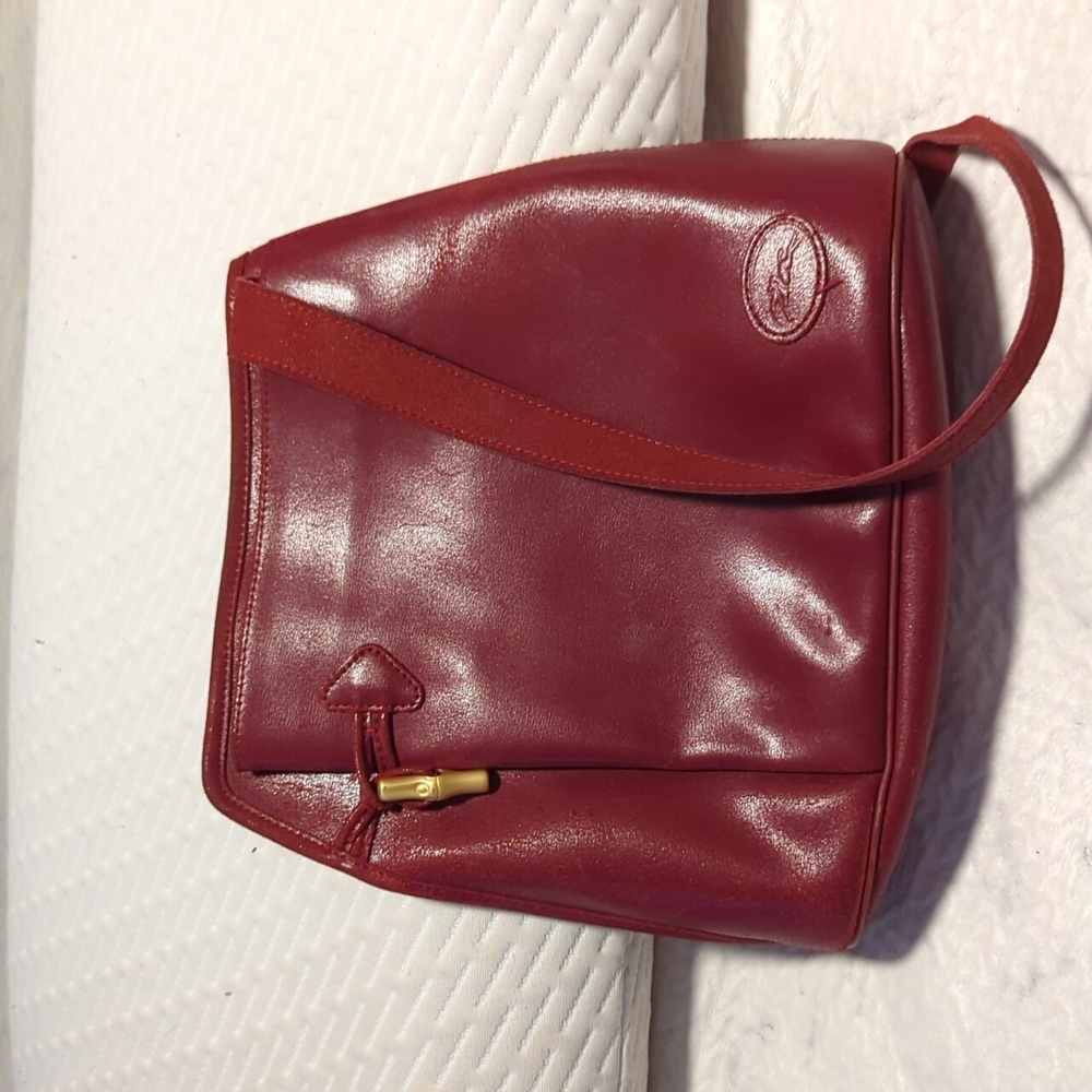 Longchamp red leather bag